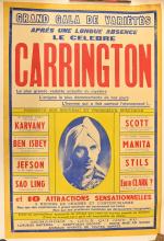 Affiche "Carrington" entoilée.
Magicien. Vers 1950. 120x80 cm.