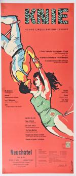 Affiche "Knie cirque" entoilée
40 ans de 1959 - Cirque suisse-...