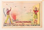 Affiche "La Cible humaine" entoilée.
British circus music-hall imperator. Vers 1930-40....