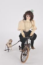 Attribuée à Gustave Vichy (attribué à)
"La cycliste", jouet mécanique (ressort...