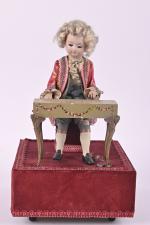 Farkas, "Mozart" : charmant automate
tête porcelaine représentant le célèbre compositeur...