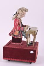 Farkas, "Mozart" : charmant automate
tête porcelaine représentant le célèbre compositeur...