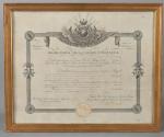 France Ordre Royal de la Légion d'honneur. Diplôme de Chevalier,...