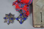 Roumanie Ordre de l'Étoile. Ensemble de Grand-Croix. Argent, émail, écharpe,...