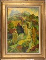 Henri Therme (1900-1973), "Un château en Haute Bourgogne"
huile sur toile,...