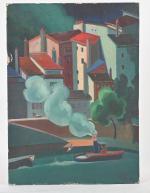Henri Therme (1900-1973), Le bateau sur le fleuve
huile sur toile,...