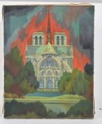 Henri Therme (1900-1973), "Notre-Dame de Paris" 
huile sur toile signée...