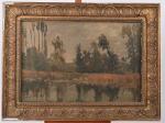 Louis Alexandre CABIE (1854-1939), Paysage lacustre, huile sur toile signée...