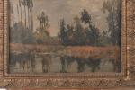 Louis Alexandre CABIE (1854-1939), Paysage lacustre, huile sur toile signée...