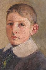 Pierre Villain (XIXe), André Ducuing enfant, huile sur toile signée...