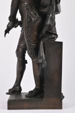 Emile Boisseau (1842-1923)
"Figaro", sujet en bronze patiné signé, daté 1875,...