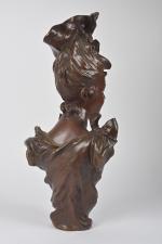 Victor Léopold BRUYNEEL(née en 1859) 
"Buste de femme 1900"
Bronze à...