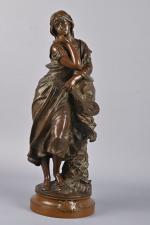 Adrien GAUDEZ (1845-1902)
Mignon bronze d'édition à patine brune. H. tot....