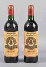 2 bouteilles, Saint-Emilion Grand Cru, Château Angélus, 1er Grand Cru...