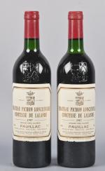 2 bouteilles, Pauillac, Pichon Longueville Comtesse de Lalande, 2ème Grand...