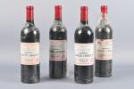 4 bouteilles, Pauillac, Château Lynch-Bages, 5ème Grand Cru Classé, 2011...