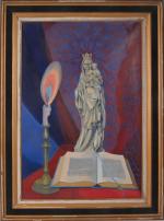 Henri Therme (1900-1973), "La Vierge et l'enfant",huile sur toile, signée...