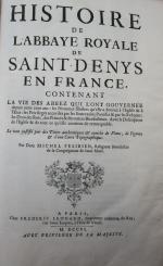 (1 vol.) Félibien, Michel. - Histoire de l'abbaye royale de...