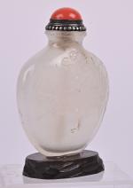 CHINE - XIXe siècle
Flacon tabatière en cristal de roche de...