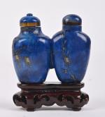 CHINE - XIXe siècle
Double flacons tabatière balustre en lapis lazuli....