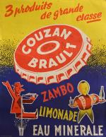 Limonade Couzan Brault 
Affiche imp. Mulsey St Etienne, 65 x...