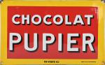 Chocolat Pupier
Plaque émaillée bombée, EAS, 27 x 43 cm, bel...