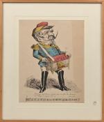 Portrait charge de Napoléon III "Badingue" avec orgue de rue
Lithographie...