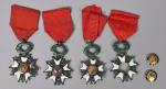 France Ordre de la Légion d'honneur. Lot de 4 étoiles...