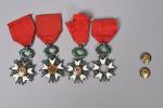 France Ordre de la Légion d'honneur. Lot de 4 étoiles...