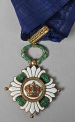 Yougoslavie Ordre de la Couronne. Croix de Commandeur. Argent doré,...