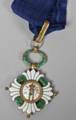 Yougoslavie Ordre de la Couronne. Croix de Commandeur. Argent doré,...