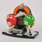M&M's, distributeur à deux personnages Jukebox 
(usures).