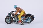 Japon, TM : ATOM, moto avec pilote
acrobatique, jouet à batterie,...