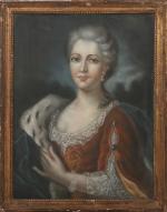 Ecole XIXe siècle dans le goût du XVIIIe
Portrait de femme...