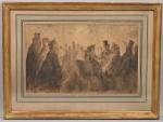 Constantin GUYS (1802/05-1892)
Elégantes et élégants assis
Pinceau, encre, et aquarelle sur...