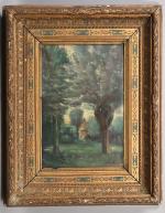 Antoine Chintreuil (1816-1873)
Paysage aux vieux arbres
Huile sur carton, signée en...