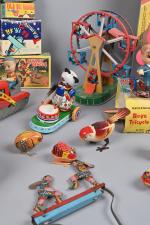 Asie et divers, bel ensemble de jouets 
principalement mécaniques en...