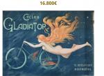 Cycles Gladiator - 18 Boulevard Montmartre <br />
Affiche non entoilée signée L. W. Lith. Imp. G. Massias. Sirène et bicyclette.<br />
100 x 140 cm