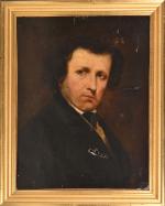 École FRANCAISE vers 1840
Portrait d'homme à l'habit brun
Toile. Manques et...