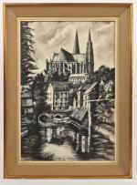 Ecole XXe
"Bas-fossé sur l'Eure", Notre-Dame de Chartres vue de la...