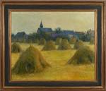 Auguste LIQUOIS (1902-1969)
Les meules de foins
Huile sur toile signée en...
