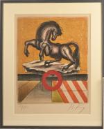 Franz PRIKING (1929-1979)
Cheval cabré
Lithographie justifiée "15/120" et signée. 67 x...