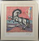 Franz PRIKING (1929-1979)
Cheval cabré
Lithographie justifiée "75/100" et signée. 57 x...