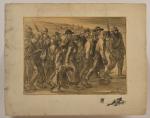 Théophile Alexandre STEINLEN (1859-1923) 
"Les prisonniers"
Quatre tirages d'une même lithographie...