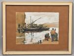 Gustave VIDAL (1895-1966)
Pêcheurs au bord de mer
Encre gouachée, signée en...