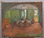 Raymond CAZANOVE (1922-1982)
Le repas de famille
Huile sur toile. Tampon de...