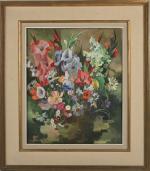 Jean D'ESPARBES (1899-1968)
Bouquet de fleurs
Huile sur toile signée en bas...