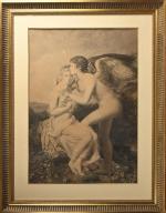 François GÉRARD (1770-1837) d'après
Psyché et Cupidon
Estampe en noir rehaussée (rousseurs,...