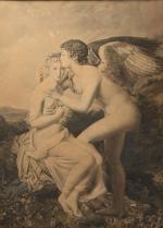 François GÉRARD (1770-1837) d'après
Psyché et Cupidon
Estampe en noir rehaussée (rousseurs,...