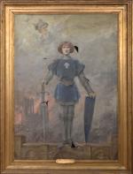 Louise ABBEMA (1853-1927)
Jeanne d'Arc devant Reims sauvant la France
Huile sur...